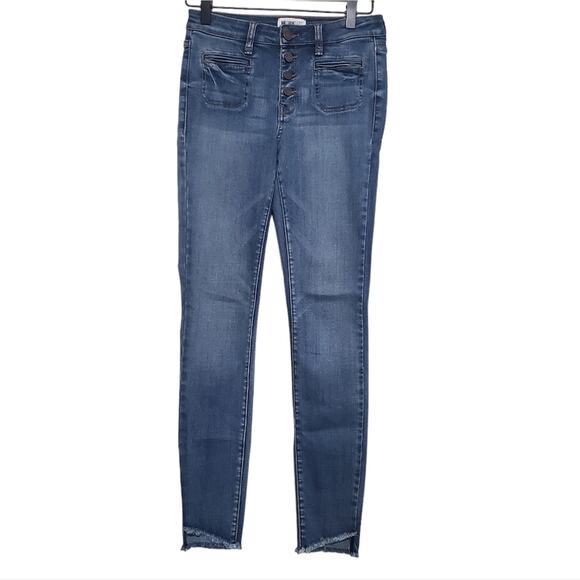 William Rast Highrise Ankle Jeans Raw Hem Exposed Button Front Size 25 - Picture 7 of 14